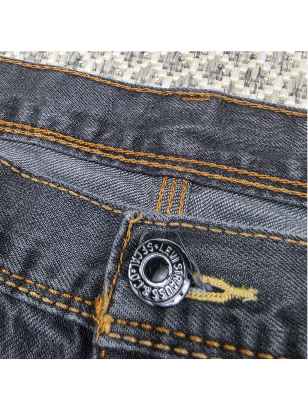 Levi’s 569 Loose Straight Black Jeans Men’s 38x30 Flap Pocket Denim Y2K